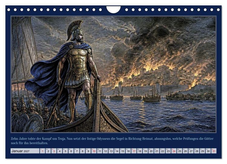 Produktbild: Gegen Sturm und G&ouml;tter: Die Heimkehr des Odysseus (Wandkalender 2027 DIN A4 quer), CALVENDO Monatskalender