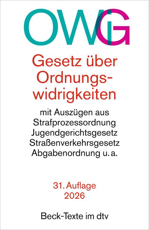 Produktbild: Gesetz &uuml;ber Ordnungswidrigkeiten