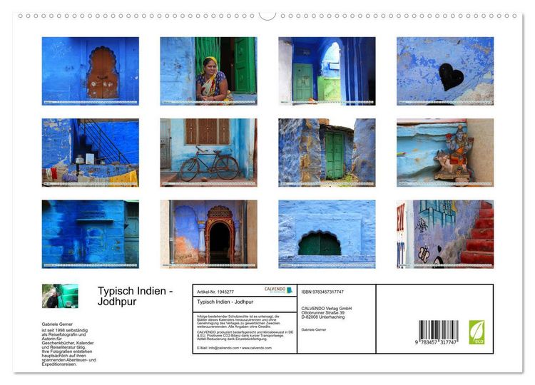 Produktbild: Typisch Indien - Jodhpur (hochwertiger Premium Wandkalender 2026 DIN A2 quer), Kunstdruck in Hochglanz
