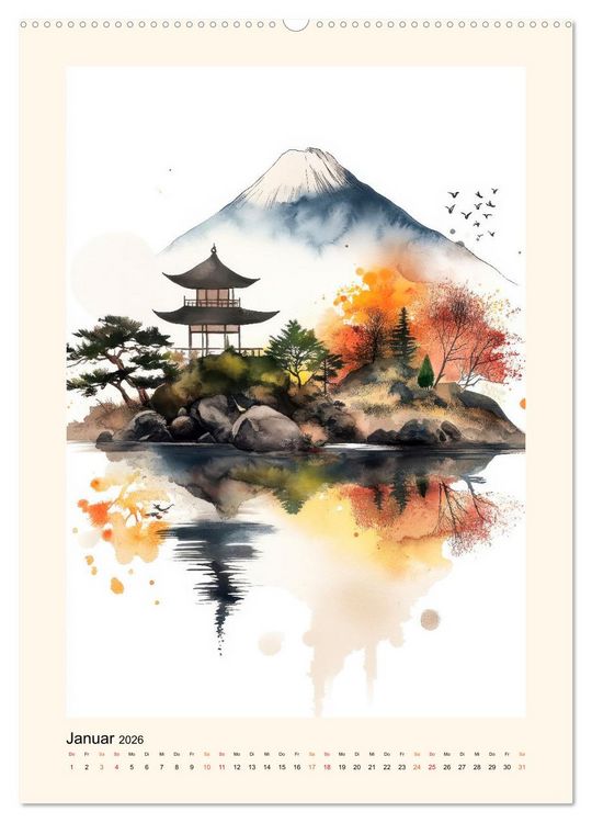 Produktbild: Japan - Momente der Stille (hochwertiger Premium Wandkalender 2026 DIN A2 hoch), Kunstdruck in Hochglanz