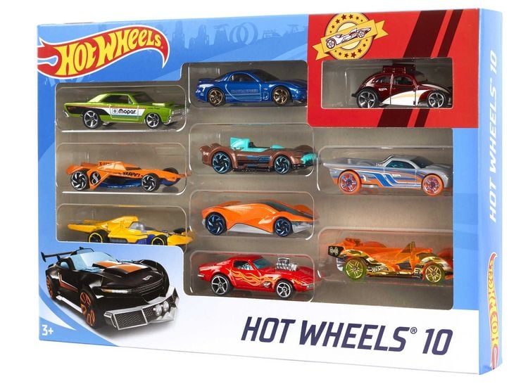 Produktbild: Hot Wheels Set mit 10Fahrzeugen im Ma&szlig;stab 1:64 f&uuml;r Sammler und Kinder
