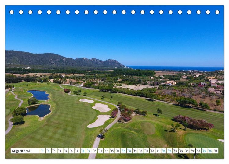 Produktbild: Mediterrane Golfpl&auml;tze - Spanien, Portugal, Mallorca (Tischkalender 2026 DIN A5 quer), CALVENDO Monatskalender