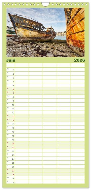 Produktbild: Familienplaner 2026 - Sehnsucht Bretagne mit 5 Spalten (Wandkalender, 21 x 45 cm) CALVENDO