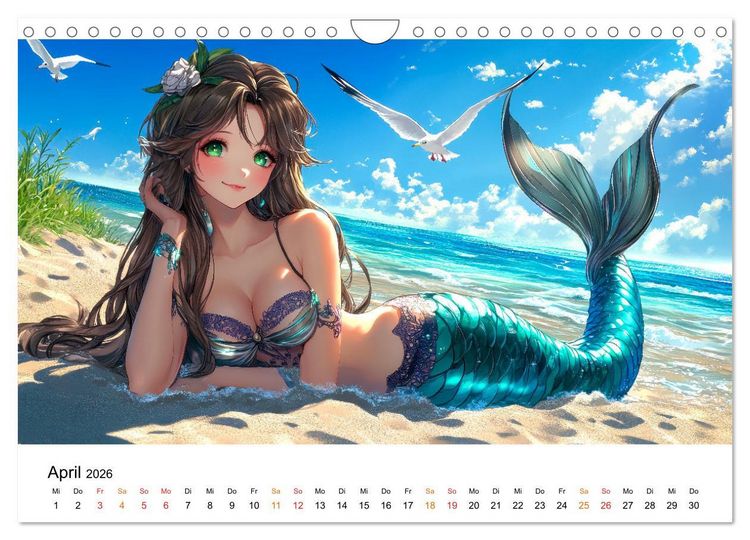 Produktbild: Meerjungfrauen - geheimnisvolle Sch&ouml;nheiten des Meeres (Wandkalender 2026 DIN A4 quer), CALVENDO Monatskalender