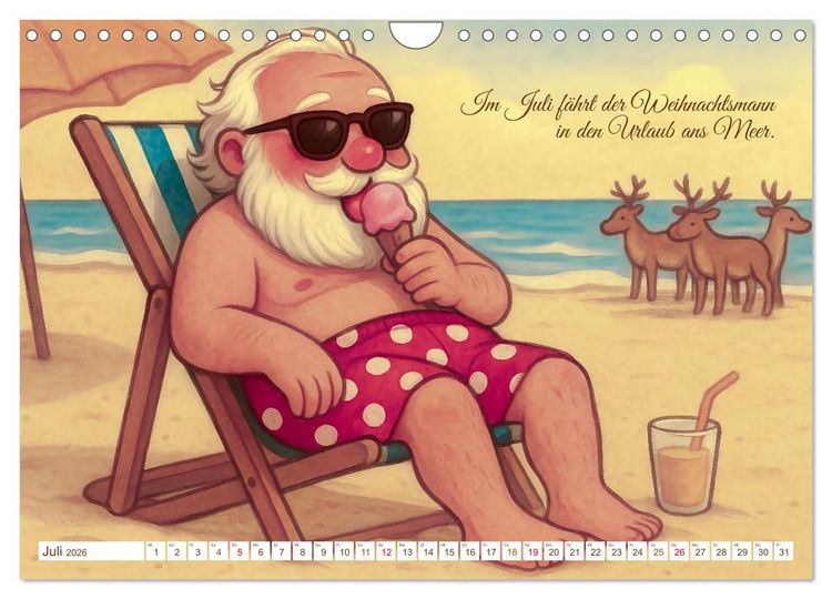 Produktbild: Was macht der Weihnachtsmann? (Wandkalender 2026 DIN A4 quer), CALVENDO Monatskalender