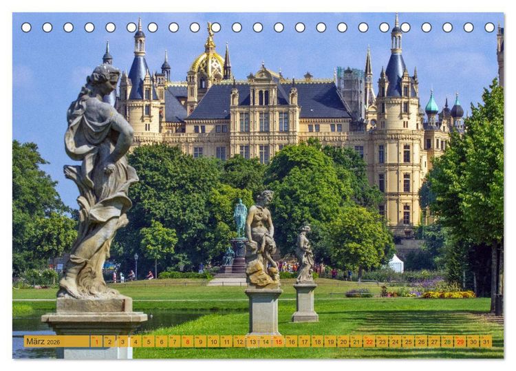 Produktbild: Schloss Impressionen - Residenz- und Landeshauptstadt Schwerin (Tischkalender 2026 DIN A5 quer), CALVENDO Monatskalender