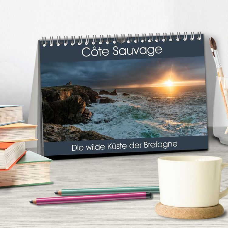 Produktbild: C&ocirc;te Sauvage - Die wilde K&uuml;ste der Bretagne (Tischkalender 2026 DIN A5 quer), CALVENDO Monatskalender
