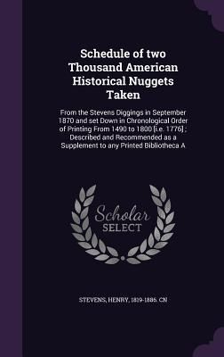 Produktbild: Schedule of two Thousand American Historical Nuggets Taken