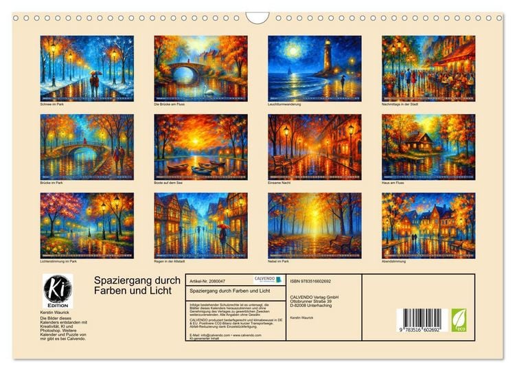 Produktbild: Spaziergang durch Farben und Licht (Wandkalender 2026 DIN A3 quer), CALVENDO Monatskalender