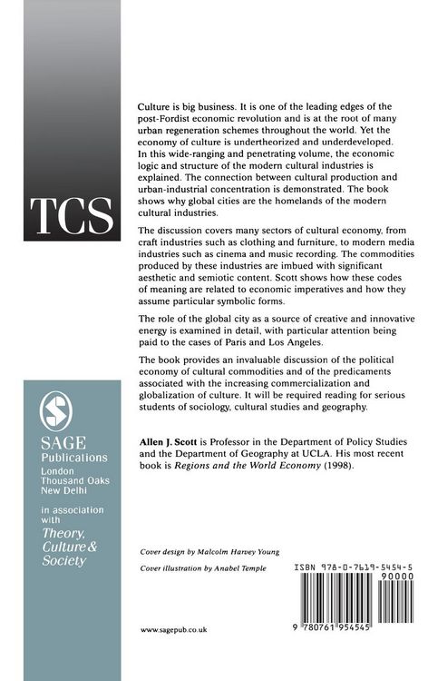 Produktbild: The Cultural Economy of Cities