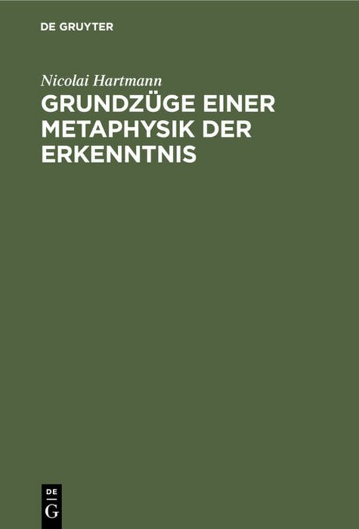 Produktbild: Grundz&uuml;ge einer Metaphysik der Erkenntnis