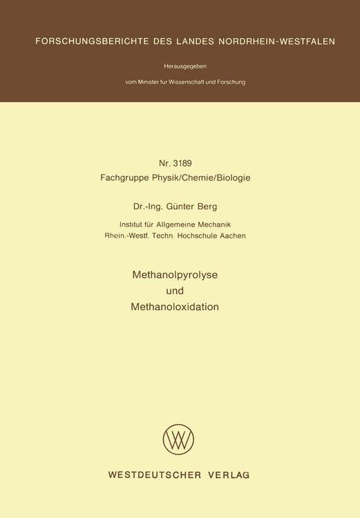 Produktbild: Methanolpyrolyse und Methanoloxidation