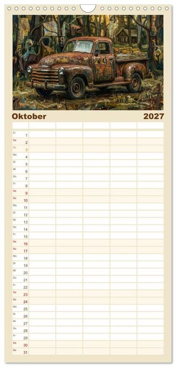 Produktbild: Familienplaner 2027 - Patina und PS mit 5 Spalten (Wandkalender, 21 x 45 cm) CALVENDO