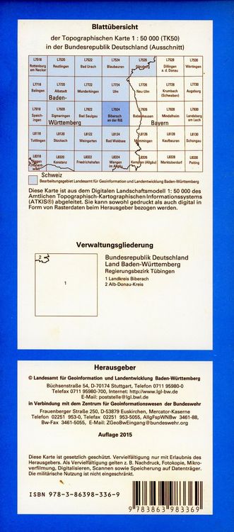 Produktbild: Biberach an der Ri&szlig; 1 : 50 000