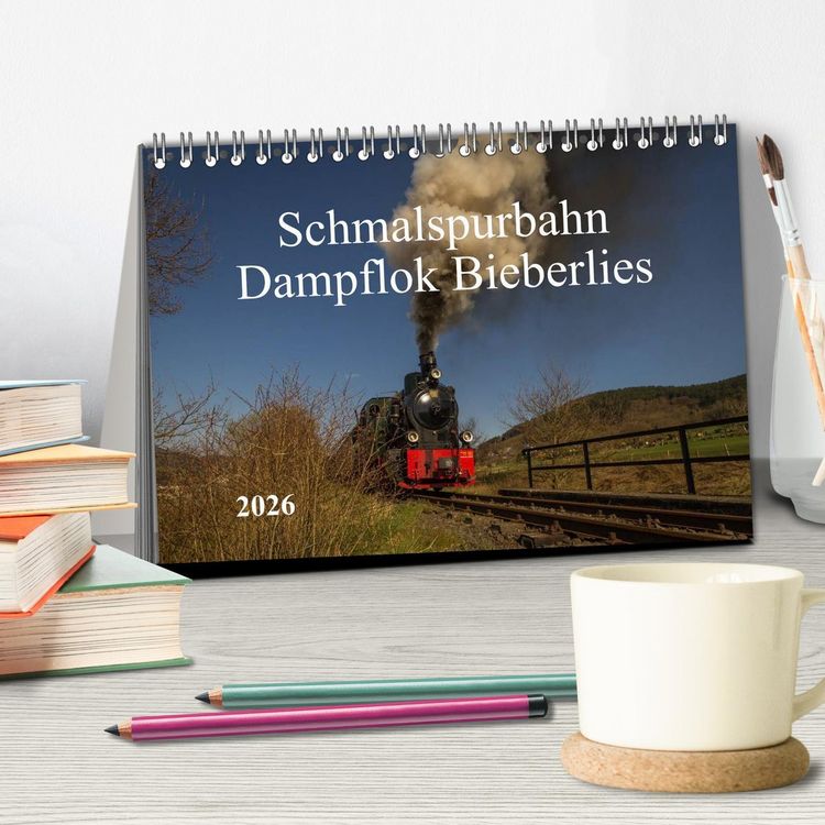 Produktbild: Schmalspurbahn Dampflok Bieberlies (Tischkalender 2026 DIN A5 quer), CALVENDO Monatskalender