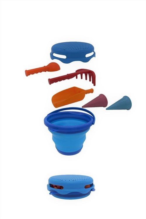 Produktbild: Schildkr&ouml;t Funsports - 7in1 Sand Toys Falteimer Set - blau