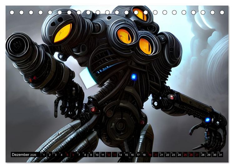 Produktbild: Roboter - Computertr&auml;ume aus der KI (Tischkalender 2026 DIN A5 quer), CALVENDO Monatskalender
