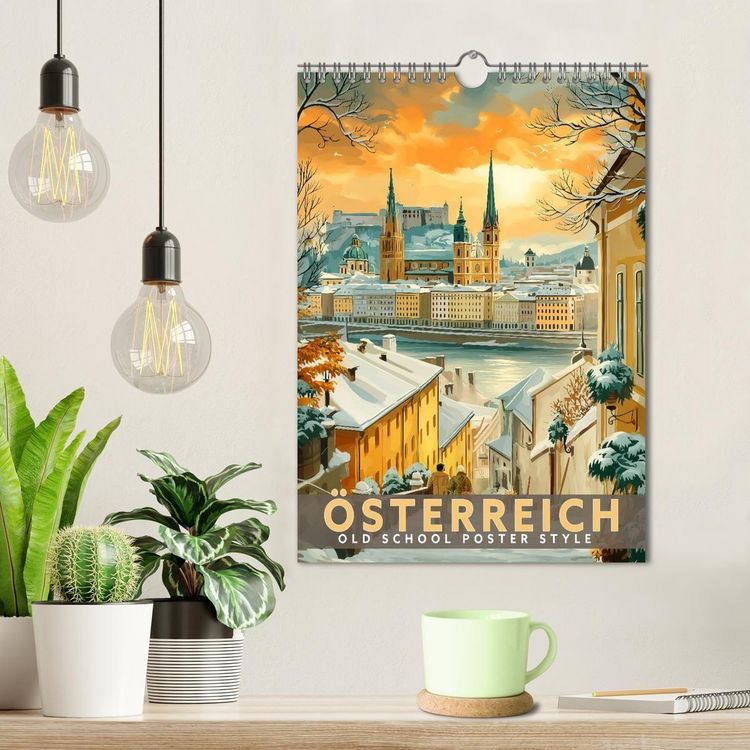 Produktbild: &Ouml;sterreich - Old School Poster Style (Wandkalender 2027 DIN A4 hoch), CALVENDO Monatskalender