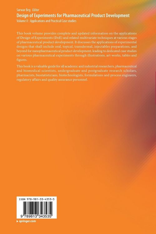 Produktbild: Design of Experiments for Pharmaceutical Product Development