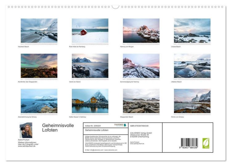 Produktbild: Geheimnisvolle Lofoten (hochwertiger Premium Wandkalender 2026 DIN A2 quer), Kunstdruck in Hochglanz
