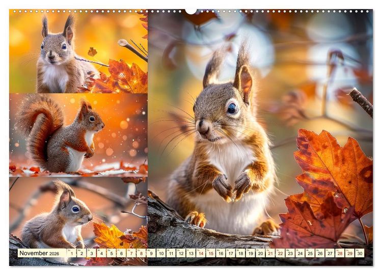 Produktbild: Eichh&ouml;rnchen - tollk&uuml;hne Kletterer (Wandkalender 2026 DIN A2 quer), CALVENDO Monatskalender