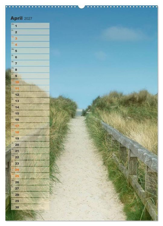 Produktbild: Zwischen D&uuml;nen und Watt / Geburtstagskalender (Wandkalender 2027 DIN A2 hoch), CALVENDO Monatskalender