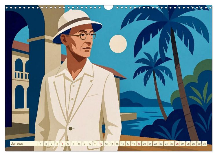 Produktbild: Hermann Hesse. Sein Leben, seine Werke (Wandkalender 2026 DIN A3 quer), CALVENDO Monatskalender
