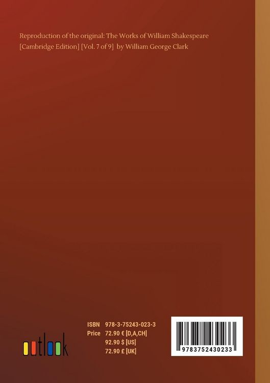 Produktbild: The Works of William Shakespeare [Cambridge Edition] [Vol. 7 of 9]