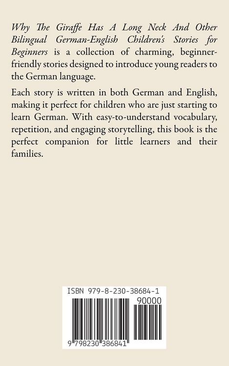 Produktbild: Why The Giraffe Has A Long Neck And Other Bilingual German-English Children's Stories for Beginners