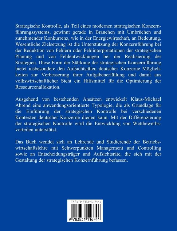 Produktbild: Eine Typologie der Strategischen Kontrolle im Deutschen Konzern am Beispiel eines Energieversorgers