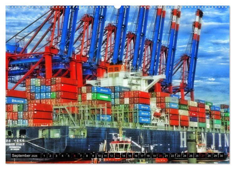 Produktbild: Faszination Hafen - Hamburg (Wandkalender 2026 DIN A2 quer), CALVENDO Monatskalender