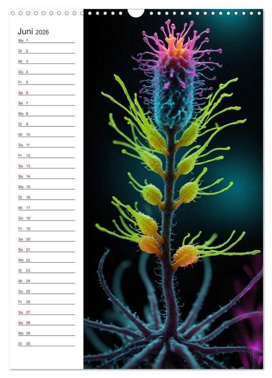 Produktbild: Leuchtende Mikroflora (Wandkalender 2026 DIN A3 hoch), CALVENDO Monatskalender