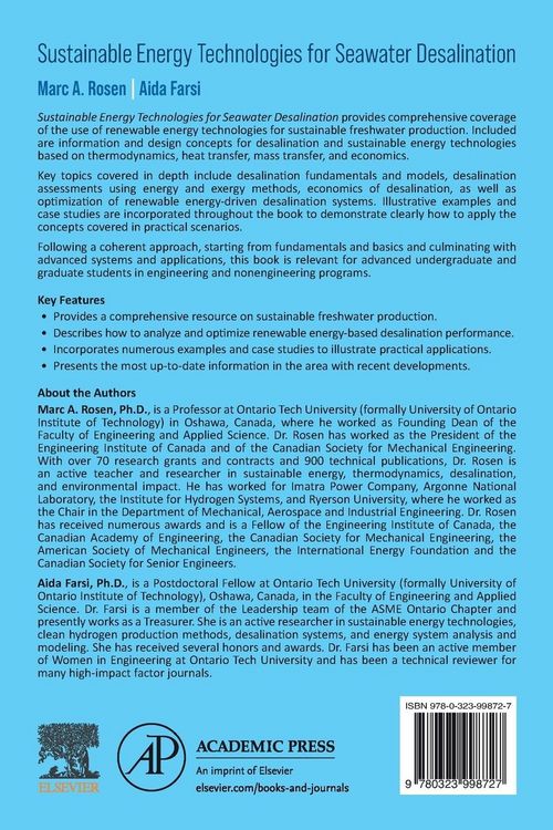 Produktbild: Sustainable Energy Technologies for Seawater Desalination