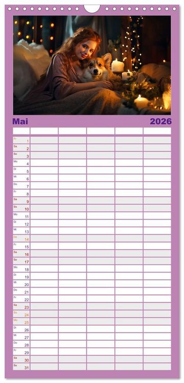 Produktbild: Familienplaner 2026 - Verzaubert von Magie und Romantik mit 5 Spalten (Wandkalender, 21 x 45 cm) CALVENDO