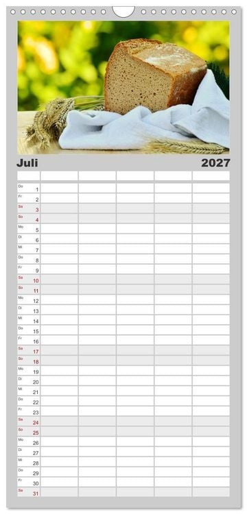 Produktbild: Familienplaner 2027 - Mein Brotkalender mit 5 Spalten (Wandkalender, 21 x 45 cm) CALVENDO