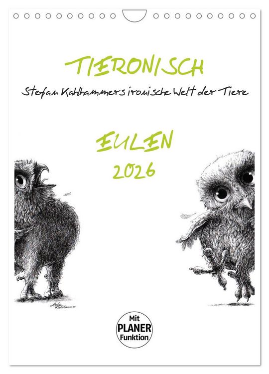 Produktbild: Tieronisch Eulen (Wandkalender 2026 DIN A4 hoch), CALVENDO Monatskalender
