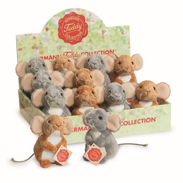 Produktbild: Teddy Hermann 92603 - Maus Pl&uuml;schtier, 11 cm, sortiert, 1 St&uuml;ck
