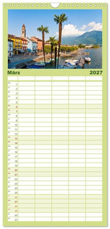 Produktbild: Familienplaner 2027 - TESSIN Werner Dieterich mit 5 Spalten (Wandkalender, 21 x 45 cm) CALVENDO