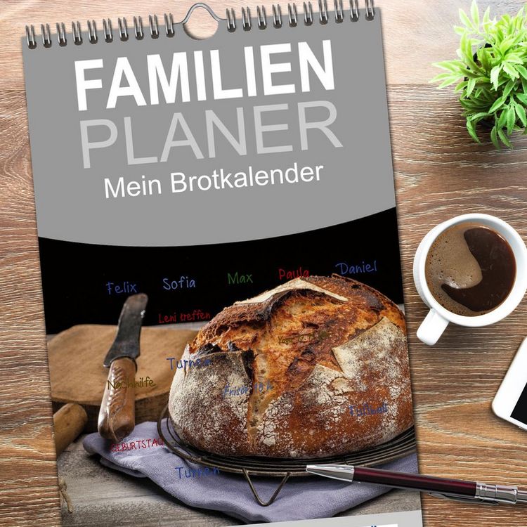 Produktbild: Familienplaner 2026 - Mein Brotkalender mit 5 Spalten (Wandkalender, 21 x 45 cm) CALVENDO