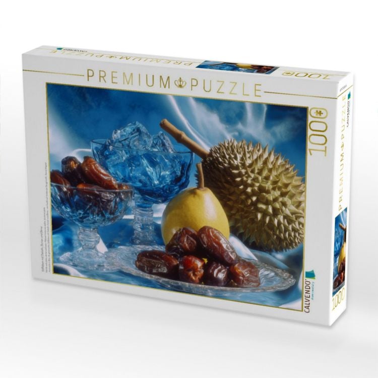 Produktbild: CALVENDO Puzzle Stillleben mit Datteln, Durian und Birne | 1000 Teile Lege-Gr&ouml;&szlig;e 64x48cm Foto-Puzzle f&uuml;r gl&uuml;ckliche Stunden