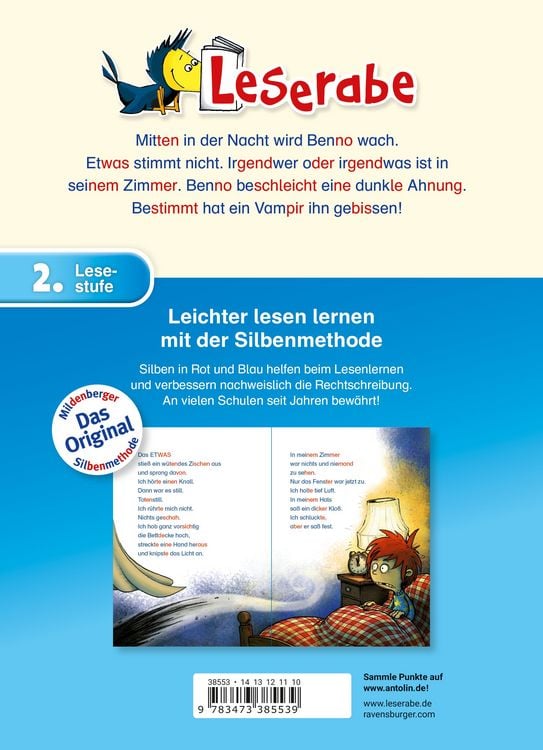 Produktbild: Leserabe mit Mildenberger Silbenmethode - Hilfe, ich bin ein Vampir!