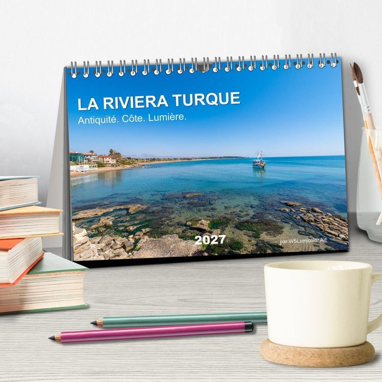 Produktbild: LA RIVIERA TURQUE Antiquit&eacute;. C&ocirc;te. Lumi&egrave;re. (Calendrier de bureau 2027 DIN A5 vertical), CALVENDO calendrier mensuel
