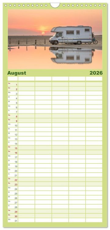 Produktbild: Familienplaner 2026 - Abenteuer Wohnmobil - Camping, Vanlife, Roadtrips mit 5 Spalten (Wandkalender, 21 x 45 cm) CALVENDO