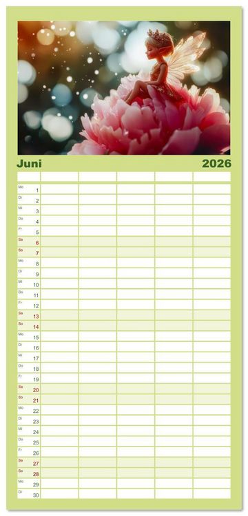 Produktbild: Familienplaner 2026 - Niedliche Naturwesen mit 5 Spalten (Wandkalender, 21 x 45 cm) CALVENDO