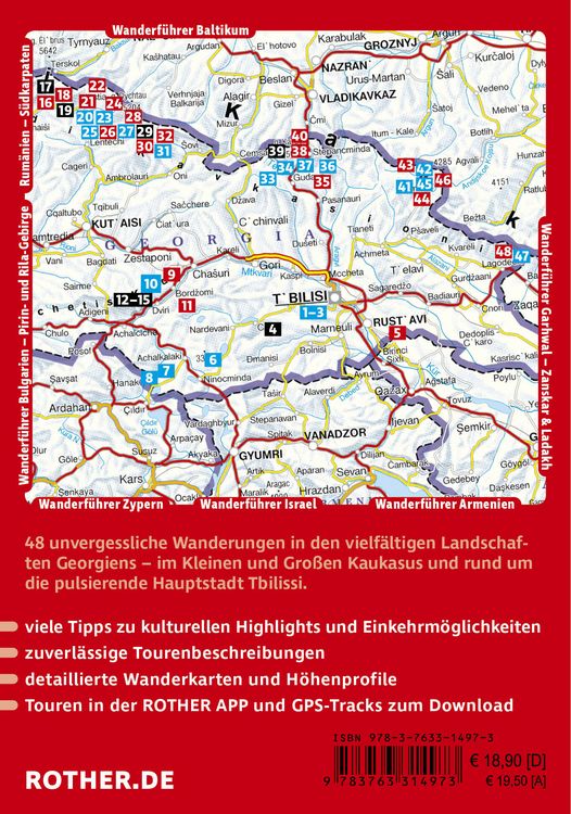 Produktbild: ROTHER Wanderf&uuml;hrer Georgien. 48 Touren im Kleinen und Gro&szlig;en Kaukasus und rund um Tbilissi