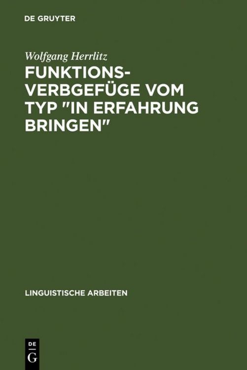 Produktbild: Funktionsverbgef&uuml;ge vom Typ "in Erfahrung bringen"