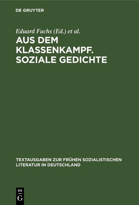 Produktbild: Aus dem Klassenkampf. Soziale Gedichte