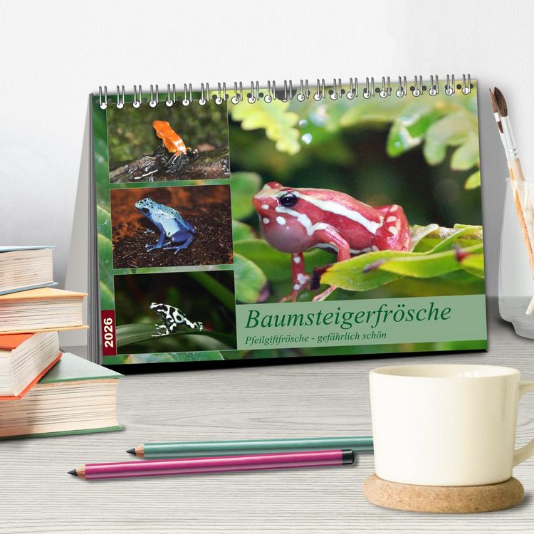 Produktbild: Baumsteigerfr&ouml;sche. Pfeilgiftfr&ouml;sche - gef&auml;hrlich sch&ouml;n (Tischkalender 2026 DIN A5 quer), CALVENDO Monatskalender
