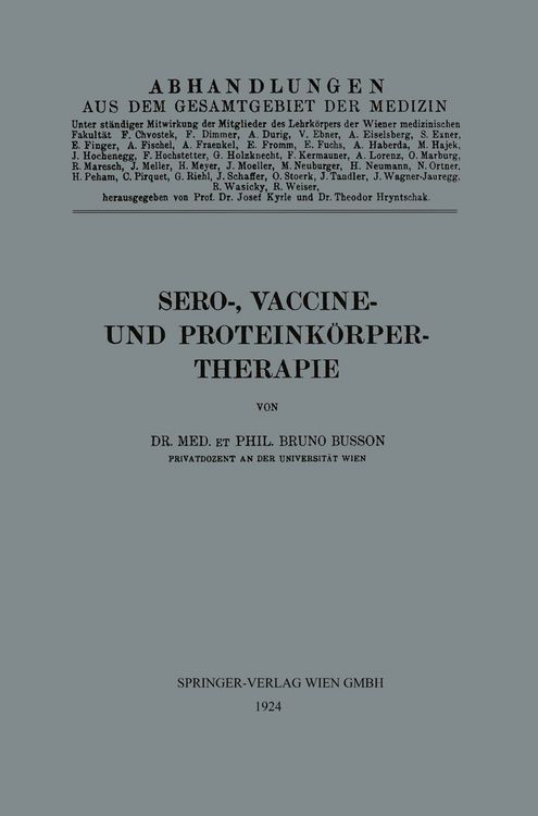 Produktbild: Sero-, Vaccine- und Proteink&ouml;rper-Therapie