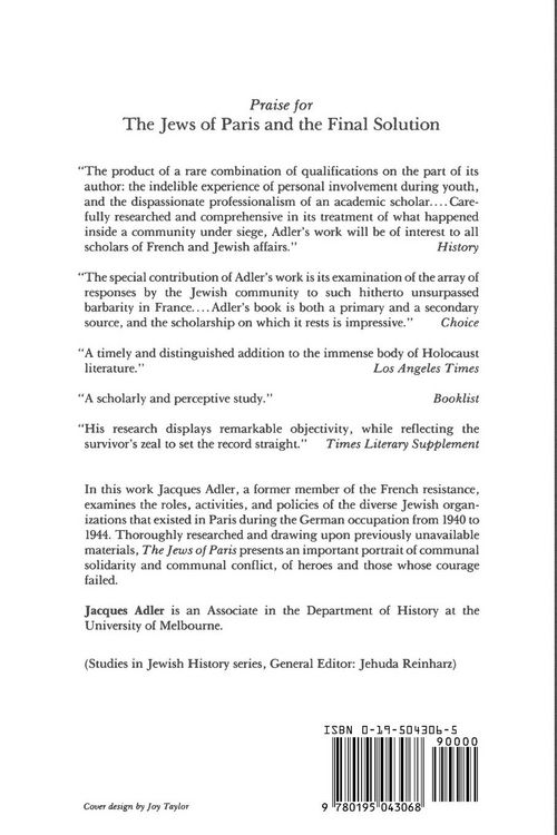 Produktbild: The Jews of Paris and the Final Solution